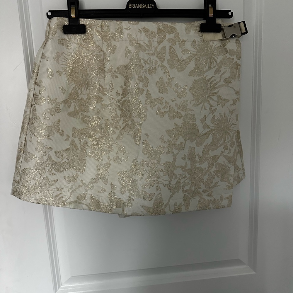 Dior Cream and Gold Mini Skirt